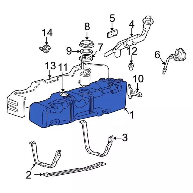 F81Z9002TA - Fuel System: Fuel Tank for Ford: F-250 Super Duty, F-350 Super Duty, F-450 Super Duty, F-550 Super Duty Image