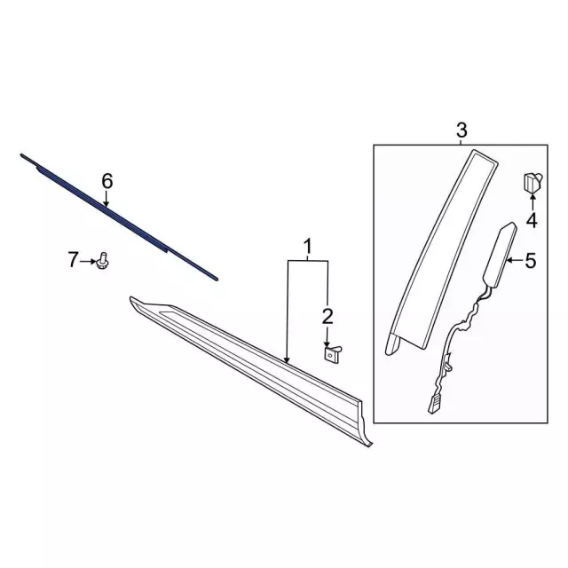 LJ6Z7821453F - Body: Belt Molding for Ford Image