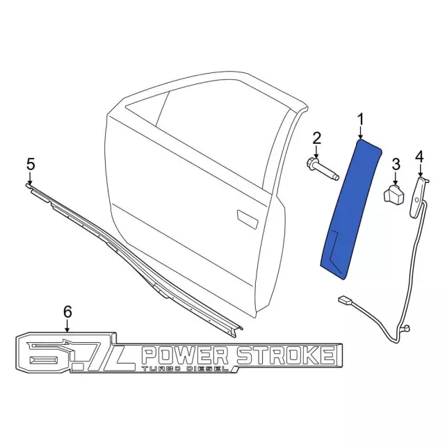 Molding Door Outside - Ford (FL3Z-1520555-SG)