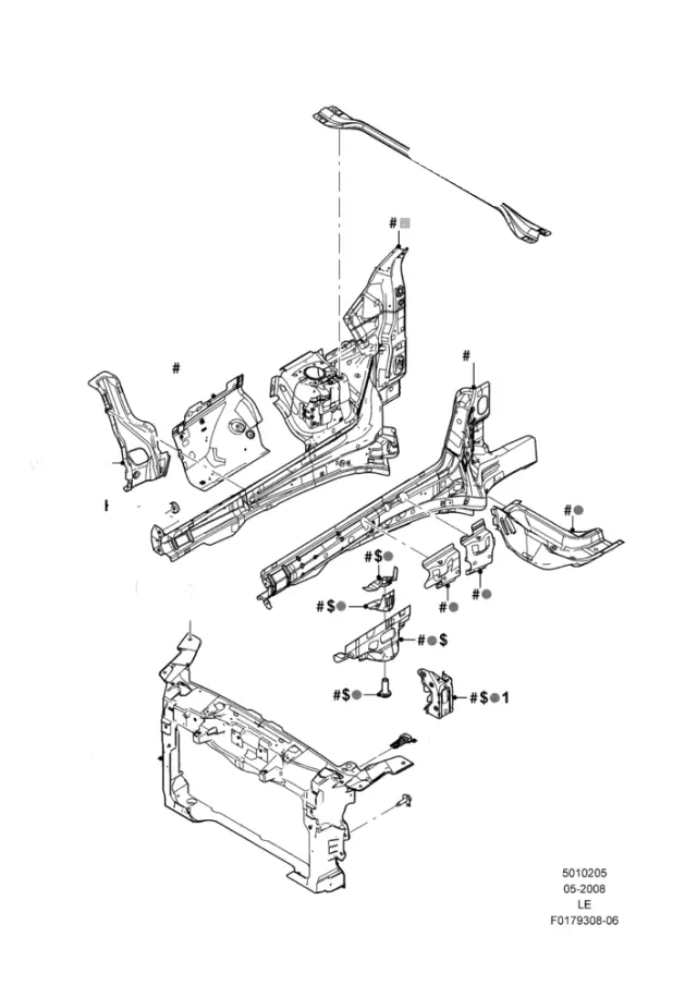FB5Z16A200A - Body: Cross Bar for Ford Image
