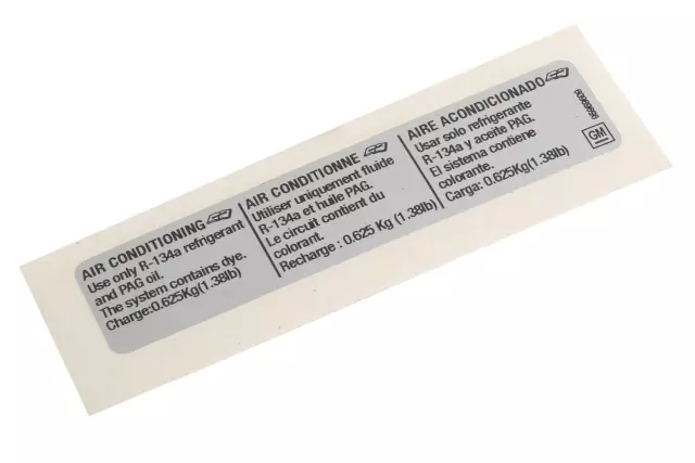 95969609 - : AC Label for Chevrolet: Cruze, Cruze Limited Image