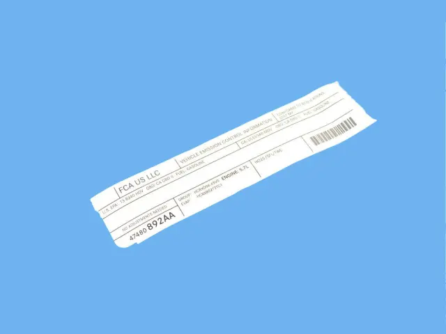 47480892AA - : Veci Label Label for Mopar Image