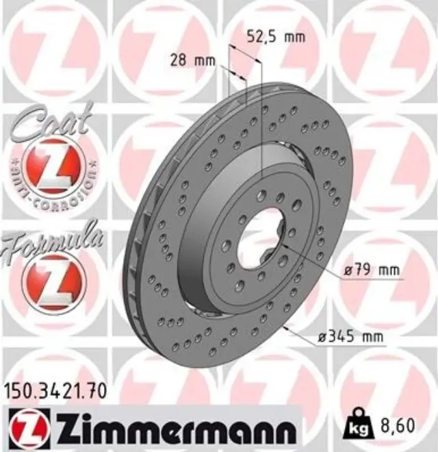 150342170 - : Zimmermann 150.3421.70 Disc Brake Rotor for ZIMMERMANN Image
