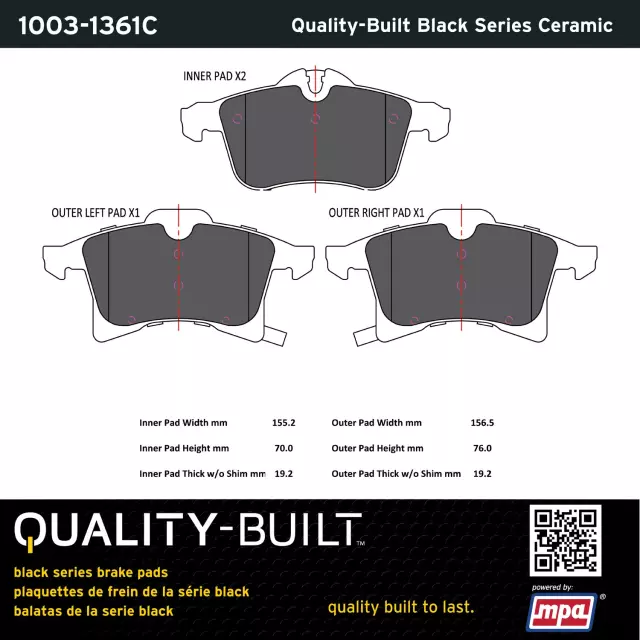 10031361C - Brakes &amp; Brake Parts: Disc Brake Pad Set for MPA ELECTRICAL Image