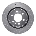 63147086L - : DFC Brake Rotor - Drilled and Slotted - Silver for DYNAMIC FRICTION Image