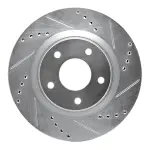 63167100R - : DFC Brake Rotor - Drilled and Slotted - Silver for DYNAMIC FRICTION Image