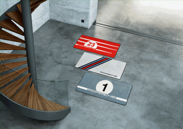 9Y0044070B - Miscellaneous: 2023 Porsche - Garage Mat - 917 Salzburg Design for Porsche: 718 Boxster, 718 Cayman, 718 Spyder, 911 Image