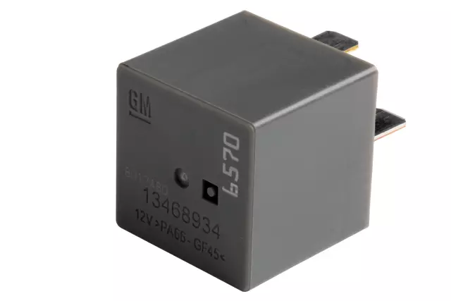 13468934 - Electrical: Relay for Buick: Enclave, LaCrosse | Cadillac: ELR, Escalade, Escalade ESV, XT4, XT5, XT6 | Chevrolet: Silverado 1500, Silverado 1500 LD, Silverado 1500 LTD, Silverado 2500 HD, Silverado 3500 HD, Suburban, Tahoe, Traverse, Traverse Limited | GMC: Acadia, Canyon, Sierra 1500, Sierra 1500 Limited, Sierra 2500 HD, Sierra 3500 HD, Yukon, Yukon XL Image