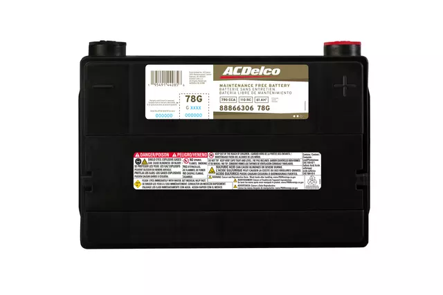 78G - Electrical: ACDelcoâ„¢ Vehicle Battery for Buick: Century, Rainier, Rendezvous | Cadillac: Escalade, Escalade EXT | Chevrolet: Astro, Avalanche 1500, Avalanche 2500, Express 1500, Express 2500, Express 3500, Express 4500, Impala, Monte Carlo, Silverado 1500, Silverado 2500, Silverado 2500 HD, Silverado 3500, SSR, Suburban 1500, Suburban 2500, Tahoe, Trailblazer, Trailblazer EXT | GMC: Envoy, Envoy XL, Envoy XUV, Safari, Savana 1500, Savana 2500, Savana 3500, Savana 4500, Sierra 1500, Sierra 2500, Sierra 2500 HD, Sierra 3500, Yukon, Yukon XL 1500 | Oldsmobile: Bravada, Silhouette | Pontiac: Aztek Image