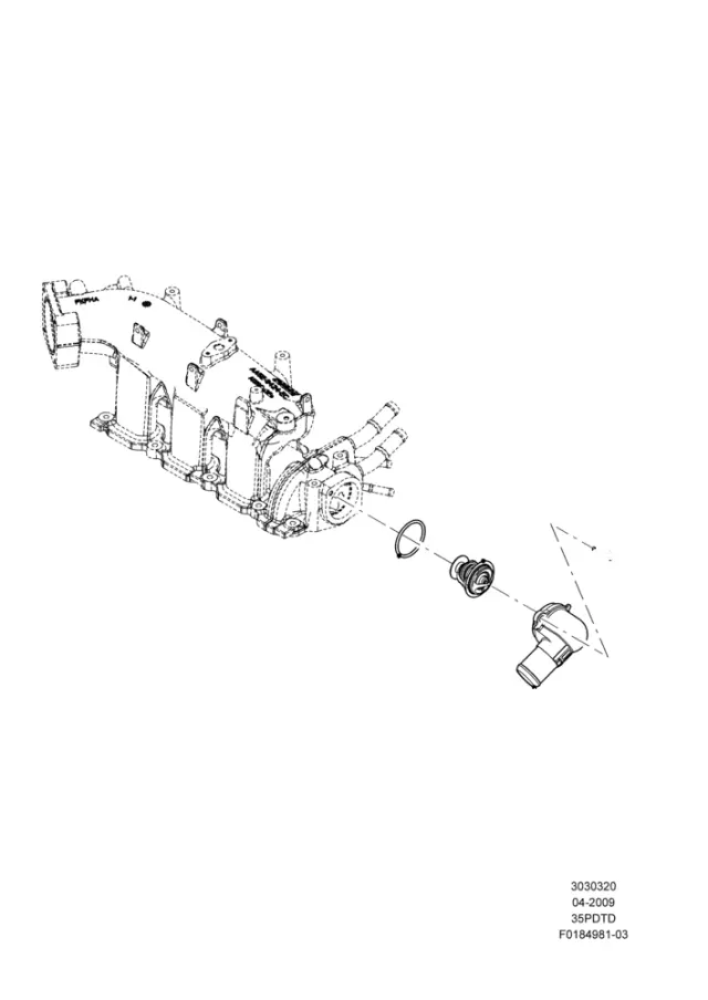 1X4Z8575B - Cooling System: Thermostat for Ford Image