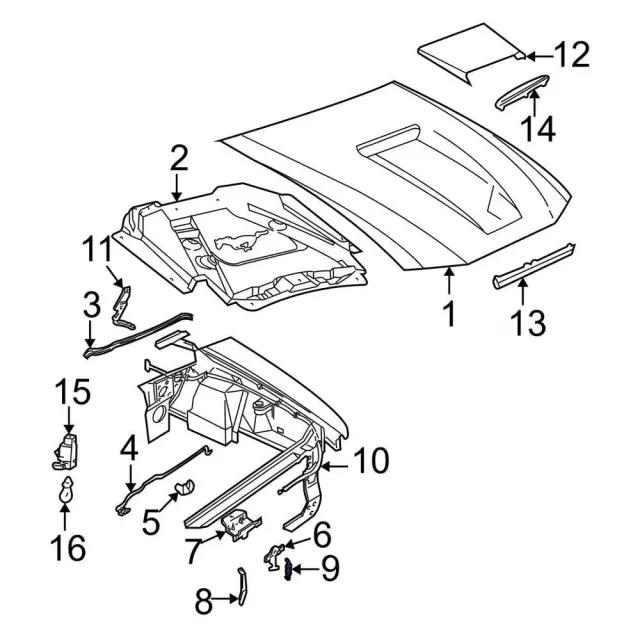 F4ZZ16C644A - Body: Assist Spring for Ford: Mustang Image