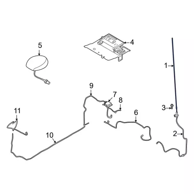 LC3Z18813A - : Antenna Mast for Ford: Bronco, F-250 Super Duty, F-350 Super Duty, F-450 Super Duty, F-550 Super Duty Image