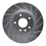 63140112R - : DFC Brake Rotor - Drilled and Slotted - Silver for DYNAMIC FRICTION Image