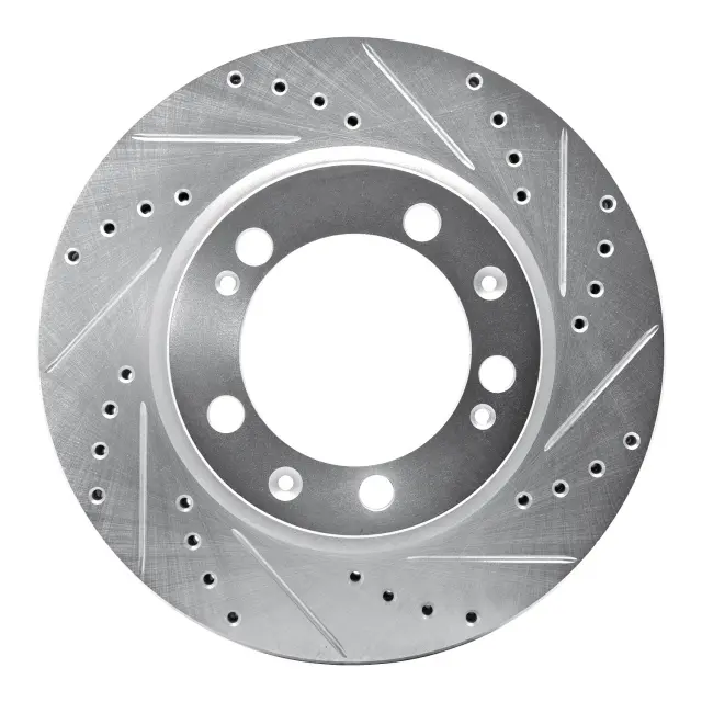 63102010D - Brakes &amp; Brake Parts: DFC Brake Rotor - Drilled and Slotted - Silver for DYNAMIC FRICTION Image