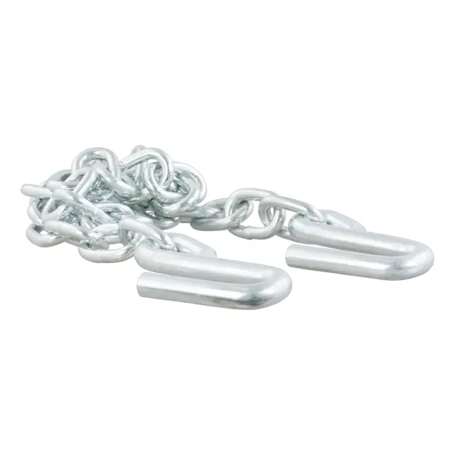 80301 - : 48" Safety Chain with 2 S-Hooks (7,000 lbs, Clear Zinc) for CURT Image
