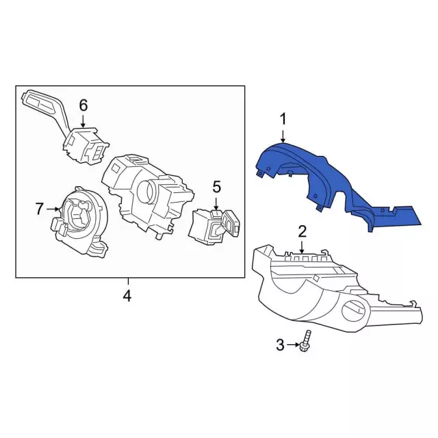 LJ6Z3530AA - Steering: Upper Column Cover for Ford: Bronco Sport, Escape, Maverick Image