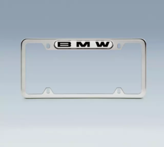 82120439683 - Exterior: Inverted Polished Stainless Steel License for BMW: 128i, 135i, 135is, 228i, 228i xDrive, 230i, 230i xDrive, 320i, 320i xDrive, 328d, 328d xDrive, 328i, 328i xDrive, 330e, 330i, 330i GT xDrive, 330i xDrive, 335d, 335i, 335i GT xDrive, 335i xDrive, 335is, 340i, 340i GT xDrive, 340i xDrive, 428i, 428i xDrive, 430i, 430i xDrive, 435i, 435i xDrive, 440i, 440i xDrive, 528i, 528i xDrive, 530i, 530i xDrive, 535d, 535d xDrive, 535i, 535i GT, 535i GT xDrive, 535i xDrive, 540d xDrive, 540i, 540i xDrive, 550i, 550i GT xDrive, 550i xDrive, 640i, 640i Gran Coupe, 640i xDrive, 640i xDrive Gran Coupe, 640i xDrive Gran Turismo, 650i, 650i Gran Coupe, 650i xDrive, 650i xDrive Gran Coupe, 740e xDrive, 740i, 740i xDrive, 740Li, 740Li xDrive, 750i, 750i xDrive, 750Li, 750Li xDrive, 760Li, 840i, Alpina B6 xDrive Gran Coupe, Alpina B7, M2, M235i, M235i xDrive, M240i, M240i xDrive, M3, M340i, M4, M5, M550i xDrive, M6, M6 Gran Coupe, M760i xDrive, M8, X1, X2, X3, X4, X5, X6, X7, Z4 Image
