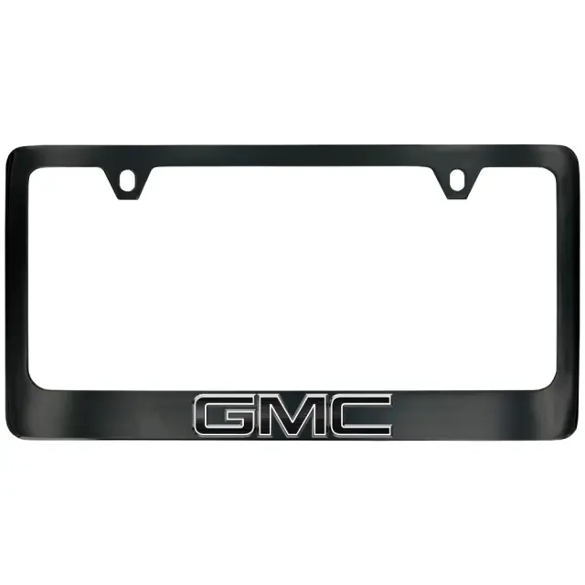 19434714 - Exterior: License Plate Frame, Wide Bottom for GMC: Acadia, Acadia Limited, Canyon, Savana 1500, Savana 2500, Savana 3500, Savana 4500, Sierra 1500, Sierra 1500 Limited, Sierra 2500 HD, Sierra 3500 HD, Sierra EV, Terrain, Yukon, Yukon XL, Yukon XL 1500 Image