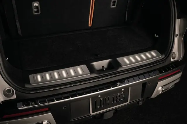 T99F36SAB0 - Exterior: INFINITI Radiant Illuminated Cargo Scuff Plates - Dark for INFINITI: QX60 Image