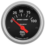 3327 - : GAUGE, OIL PRESSURE, 2 1/16", 100PSI, ELECTRIC, SPORT-COMP for AutoMeter Image
