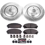 K4713 - : Z23 Daily Driver Carbon-Fiber Ceramic Brake Pad and Drilled &amp; Slotted Rotor Kit for PowerStop Image
