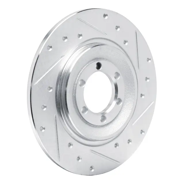 63116001R - Brakes &amp; Brake Parts: DFC Brake Rotor - Drilled and Slotted - Silver for DYNAMIC FRICTION Image