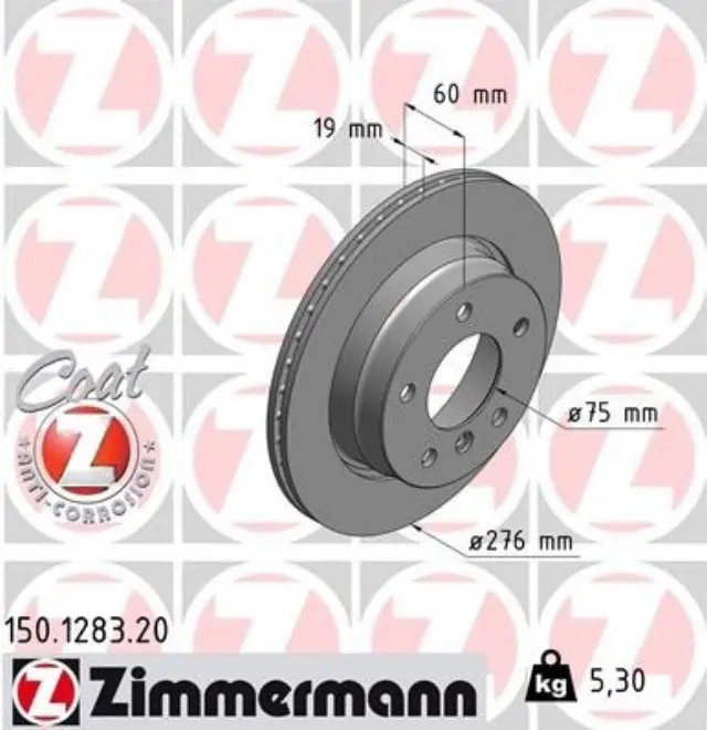 150128320 - : Zimmermann 150.1283.20 Disc Brake Rotor for ZIMMERMANN Image