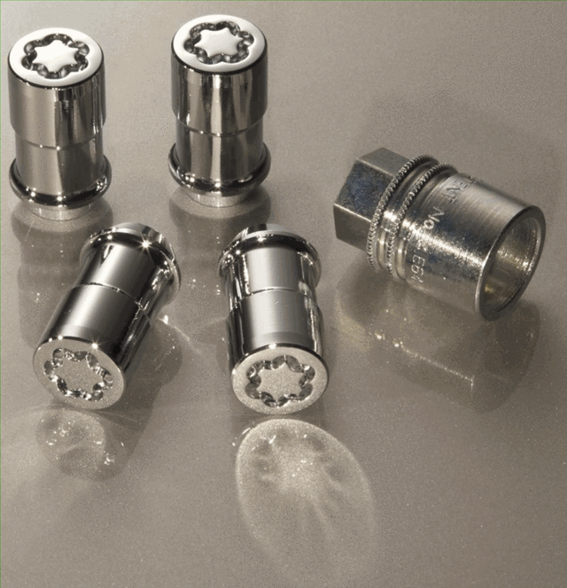 Wheel Locks - Chrome-Plated For Exposed Lugs - Ford (E9TZ-1A043-A)