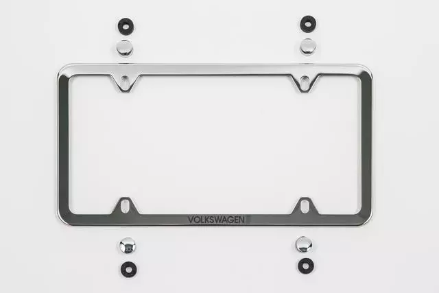 License Plate Frame, Slim With Logo - Volkswagen (000-071-801-AB-5R5)