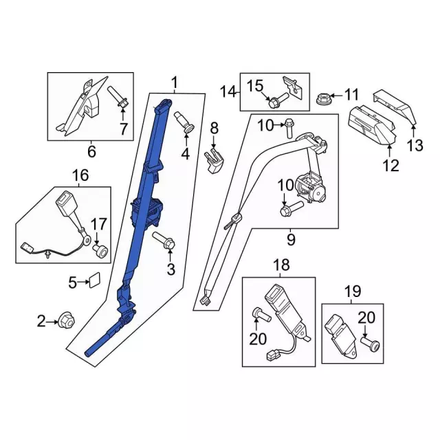 Seat Belt Lap And Shoulder Belt - Ford (PC3Z-26611B09-BF)