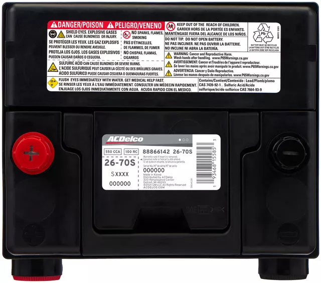 18 Month Warranty Dual Terminal BCI Group 70DT Battery - ACDelco (26-70S)