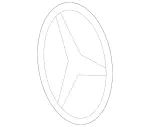 2318170216 - Trunk Lid: Mercedes Star for Mercedes-Benz: SL400, SL450, SL550, SL63 AMG, SL65 AMG Image