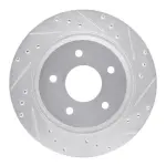 63147021R - : DFC Brake Rotor - Drilled and Slotted - Silver for DYNAMIC FRICTION Image