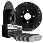 850274005 - : DFC Rotors-Drilled and Slotted-Black with 5000 Advanced Brake Pads for DYNAMIC FRICTION Image