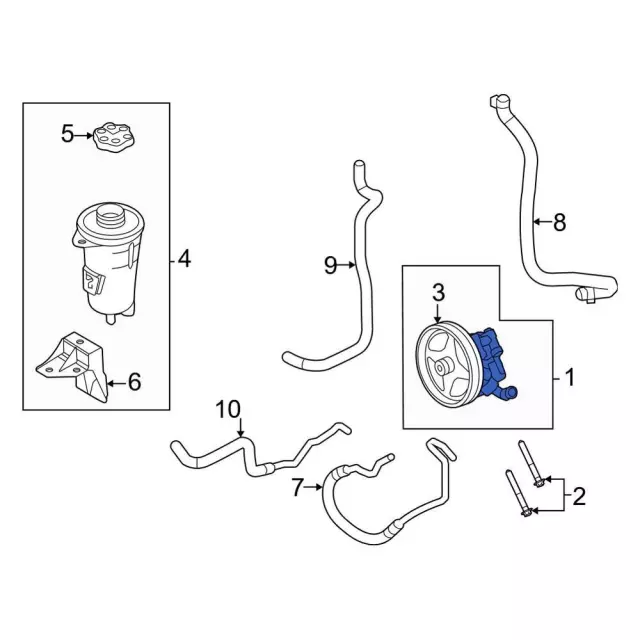 Pump Assembly Power Steering - Ford (LC2Z-3A674-B)