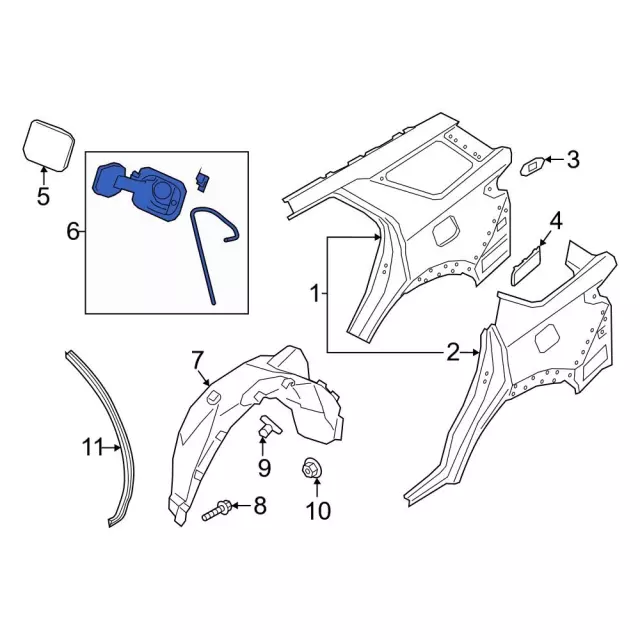 Fuel Filler Housing - Ford (LB5Z-7827936-F)