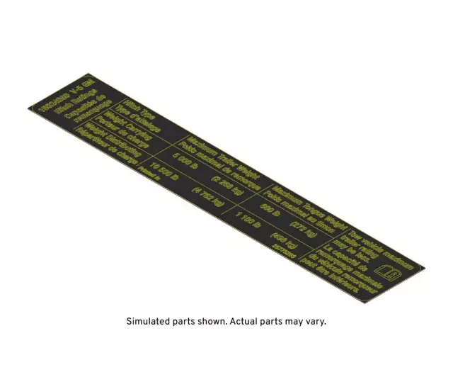 25775203 - : Trailer Hitch Load Information Label for GM Image