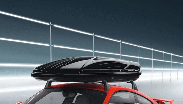 95804400013 - Hauling: Roof Box 520, Platinum Look for Porsche: 911, Cayenne, Macan, Panamera Image
