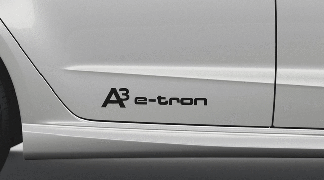 ZAW064317B - Exterior: A3 E-Tron Graphic - Small - Black for Audi: A3, A3 Quattro, A3 Sportback e-tron Image