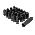 K6CES12150BGR - : Small Diam Spline E-T Lug Nuts 3/4" &amp; 13/16" Key 12mm x 1.50 Black Set of 24 for Gorilla Automotive Image
