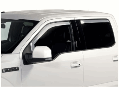 Side Window Deflectors, Chrome, 4-Piece Set - Ford (VFL3Z-18246-B)