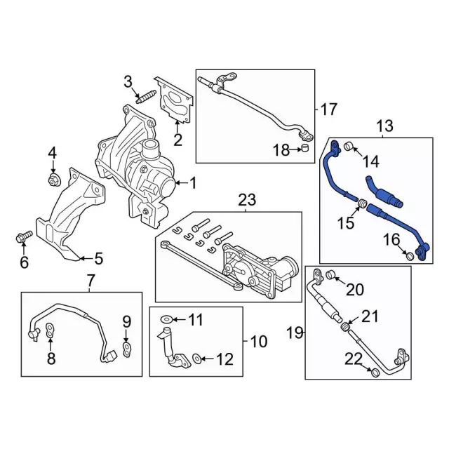 Turbocharger Coolant Line - Ford (K2GZ-8A520-C)