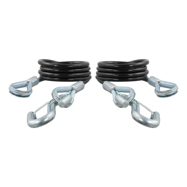80136 - : 43-7/8" Safety Cables with 2 Snap Hooks (3,500 lbs, Vinyl-Coated, 2-Pack) for CURT Image