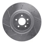 63154071L - : DFC Brake Rotor - Drilled and Slotted - Silver for DYNAMIC FRICTION Image
