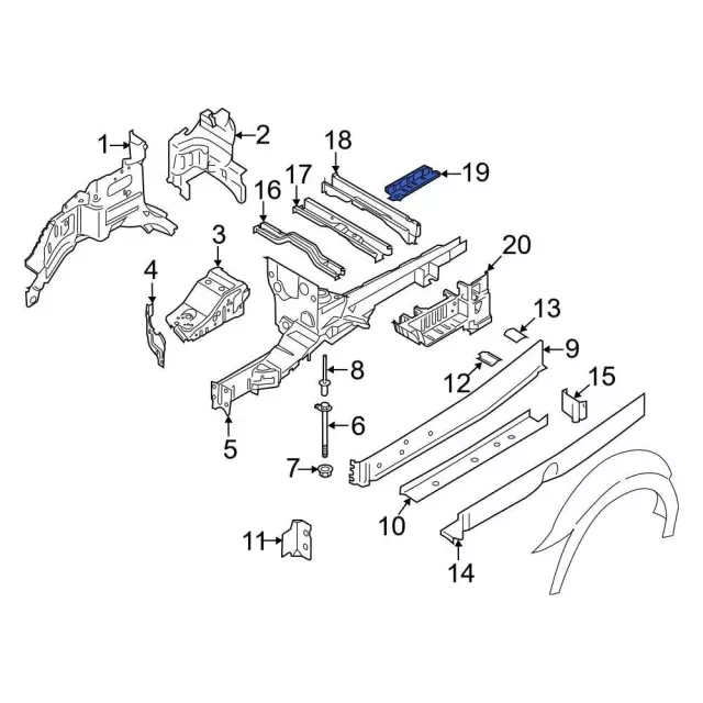 Member Assembly Floor Cross - Ford (PK4Z-6110780-J)