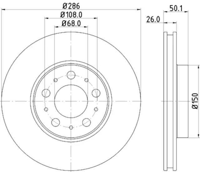 355107052 - : Disc Brake Rotor for Hella Pagid Image