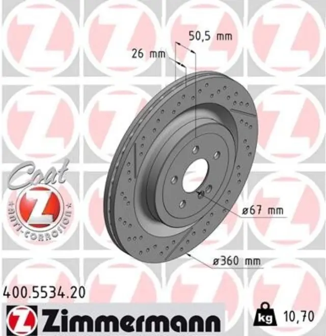400553420 - : Zimmermann 400.5534.20 Disc Brake Rotor for ZIMMERMANN Image