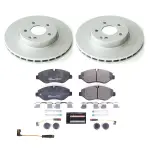 ESK8219 - : Genuine Geomet Coated Rotors, ECE-R90 Brake Pads + Hardware Kit for PowerStop Image