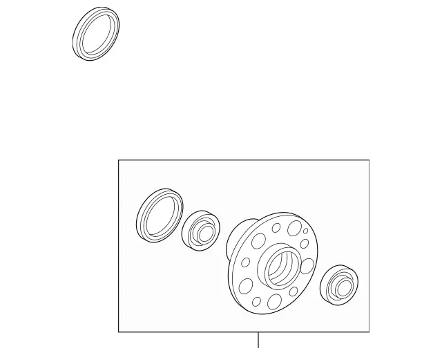 2043300625 - Front Axle: Front Wheel Hub for Mercedes-Benz: C250, C300, C350, E550, SLC300, SLK250, SLK300, SLK350, SLK55 AMG Image image