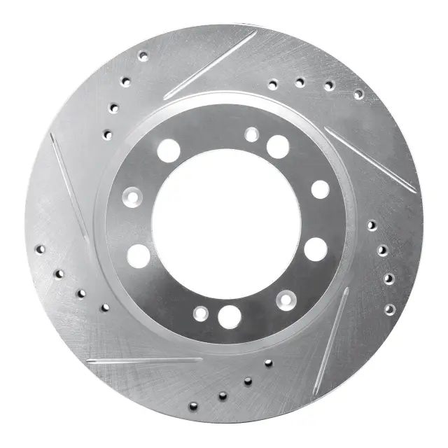 63102020L - Brakes &amp; Brake Parts: DFC Brake Rotor - Drilled and Slotted - Silver for DYNAMIC FRICTION Image